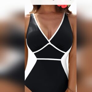 Black and White One Piece Women's Swimsuit XXL OR MEDIUM.  #2 #3